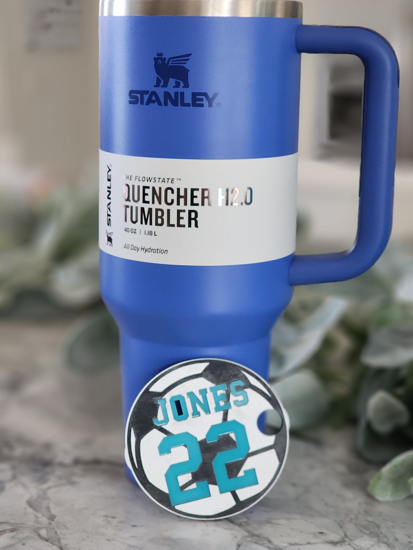 Soccer tumbler topper