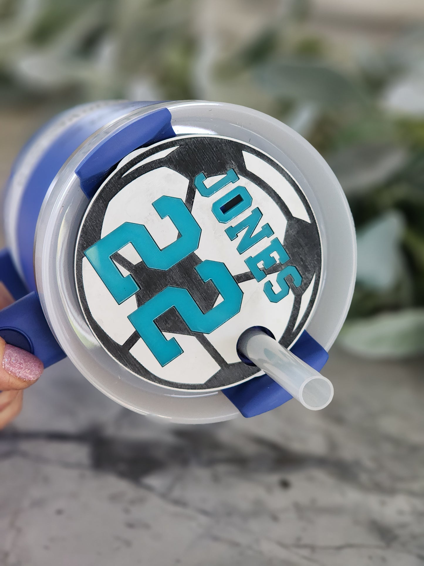 Soccer tumbler topper