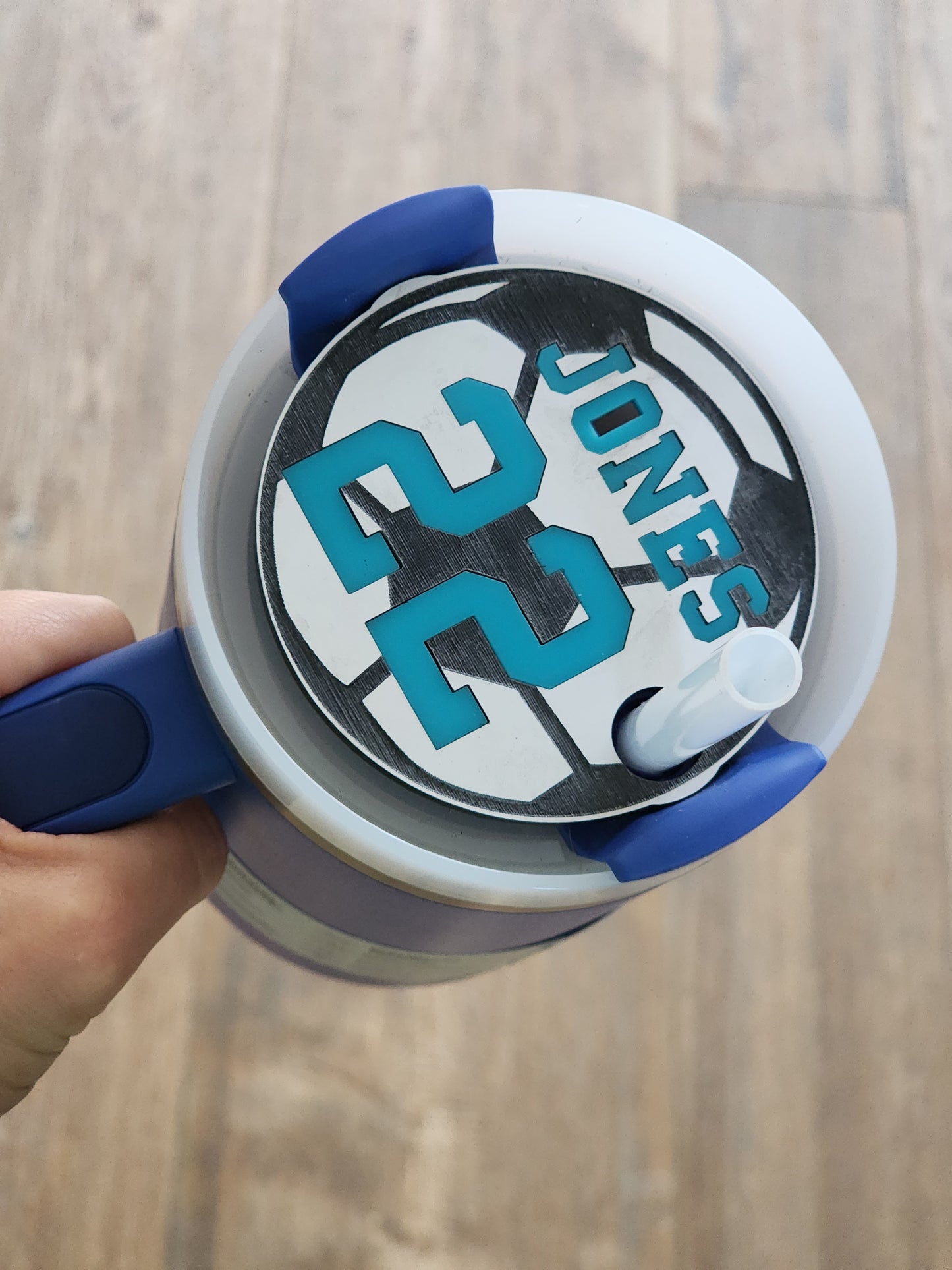 Soccer tumbler topper