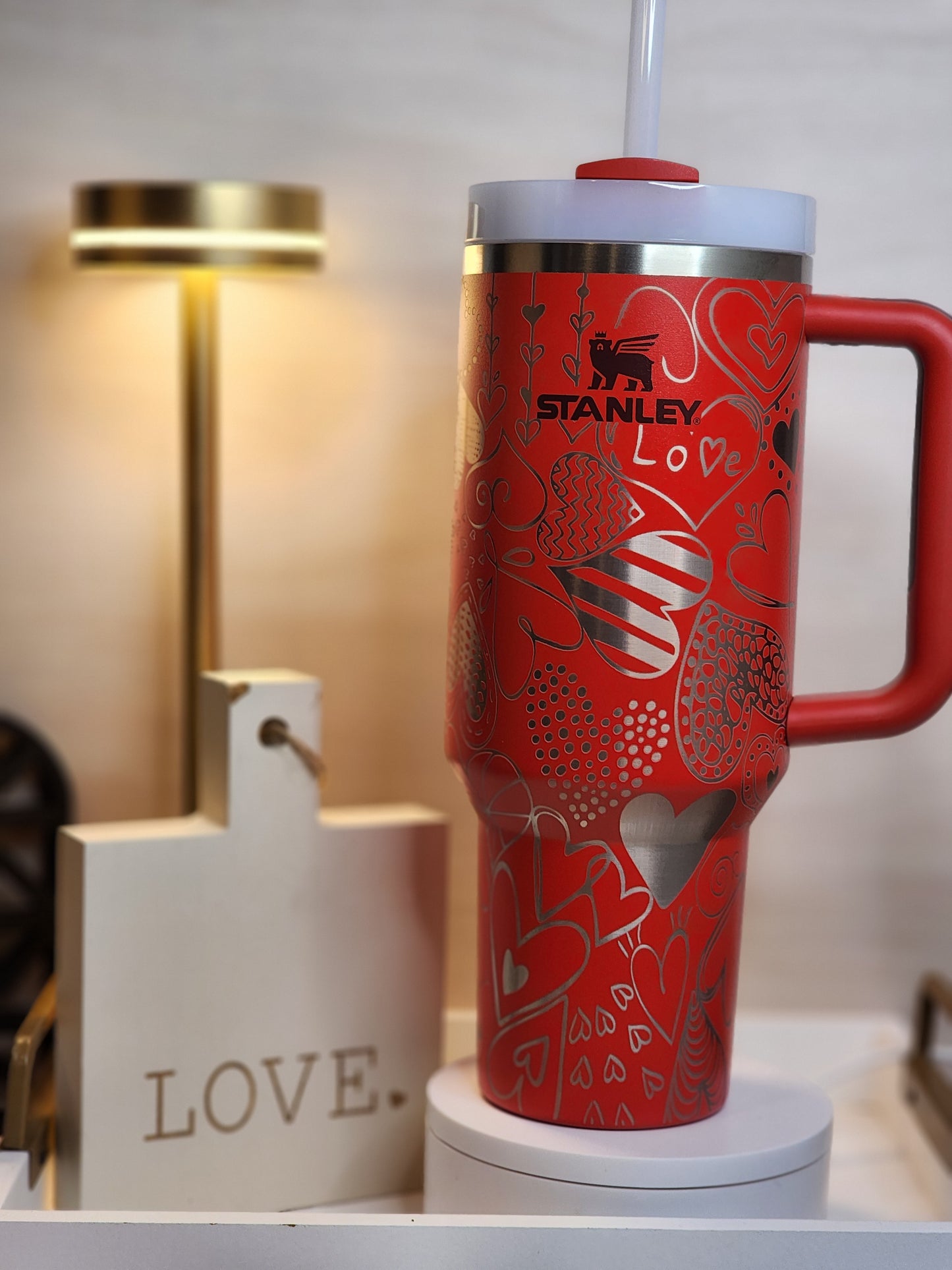Red Stanley Heart Tumbler