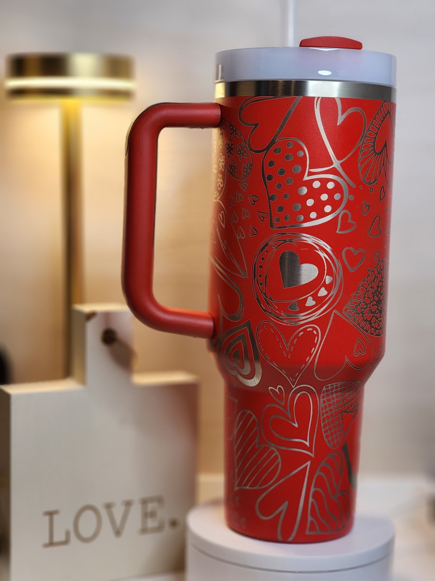 Red Stanley Heart Tumbler