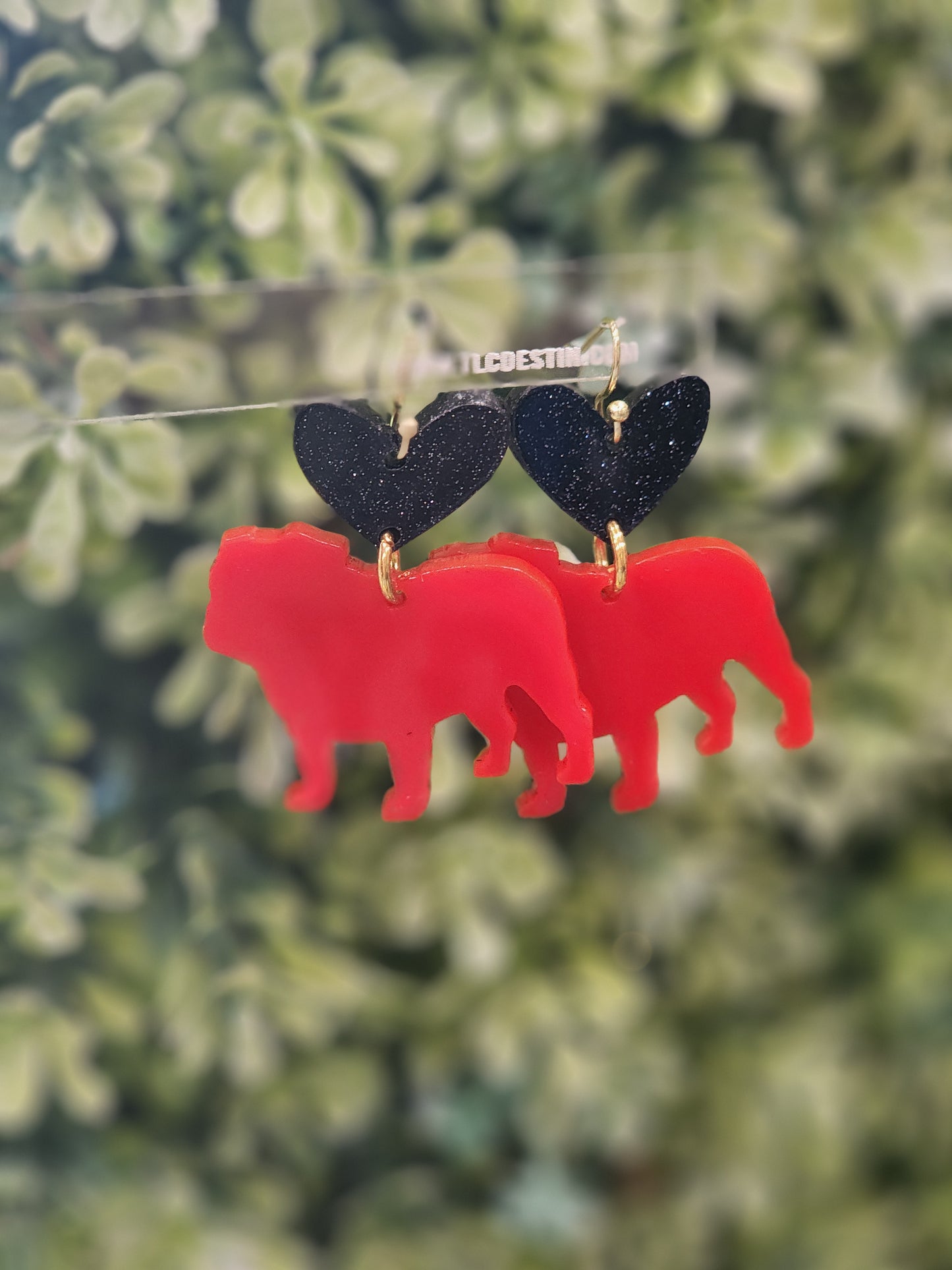 Bulldog acrylic earrings
