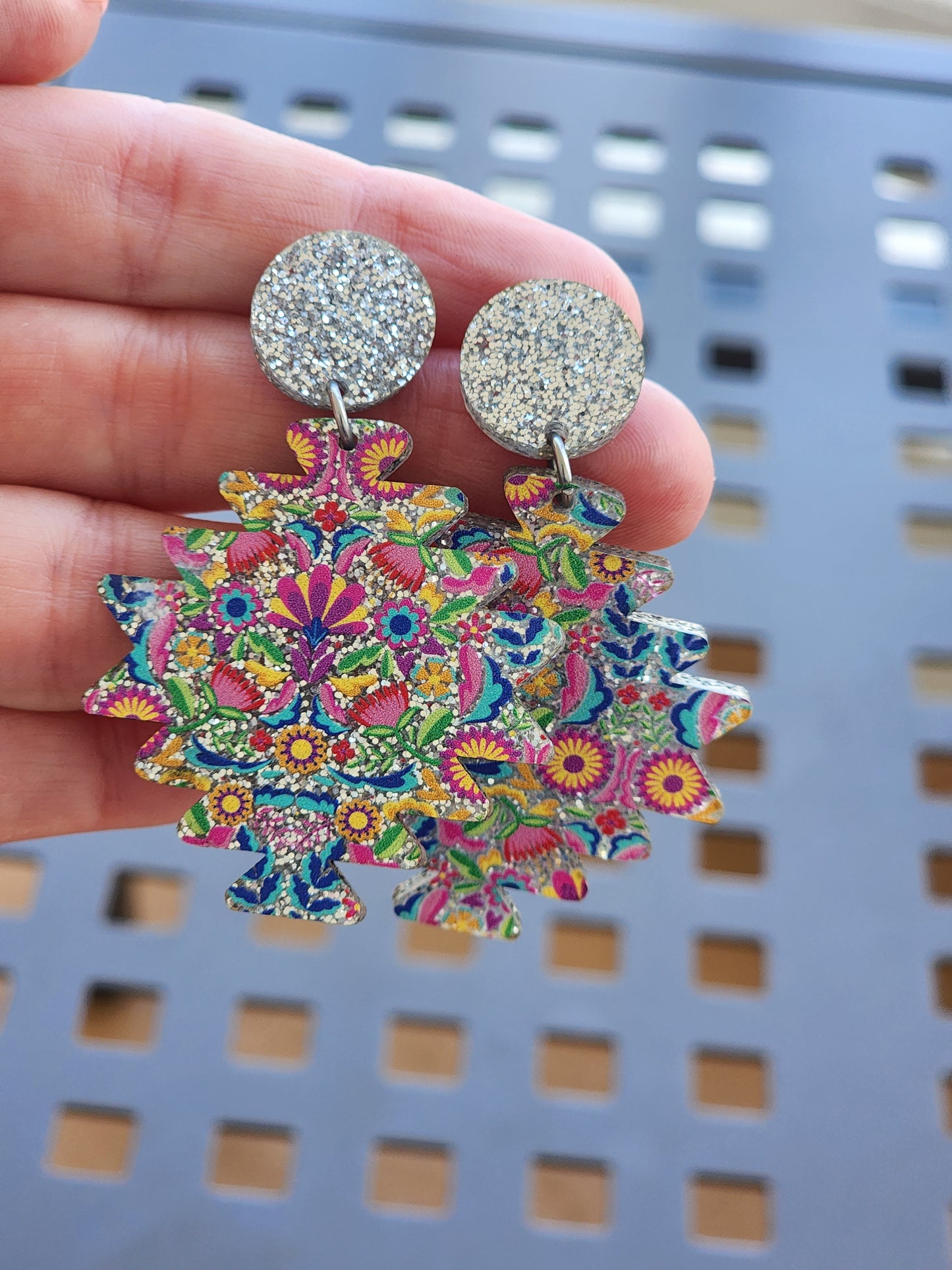 Aztec Acrylic Earrings