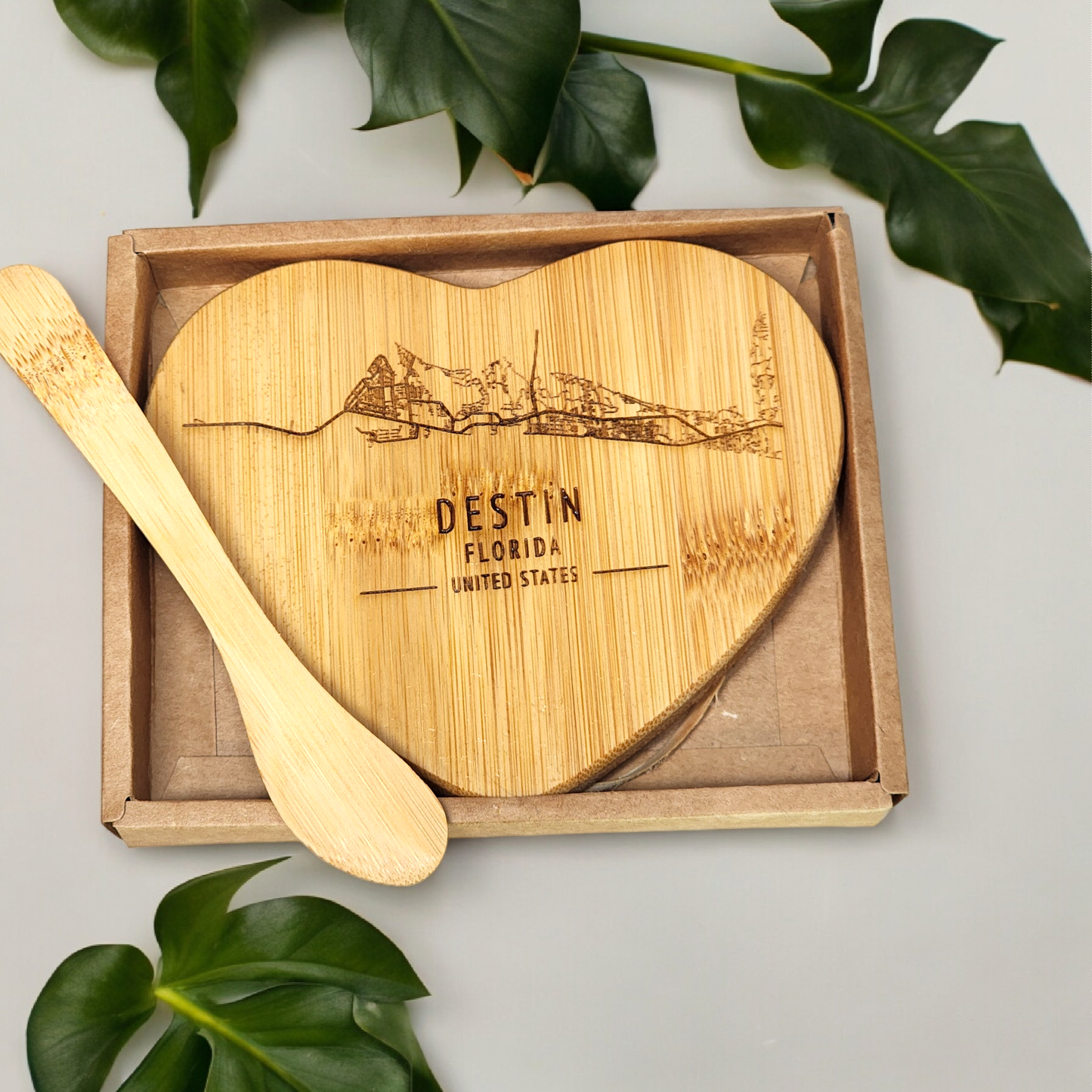 Mini heart cheese board set