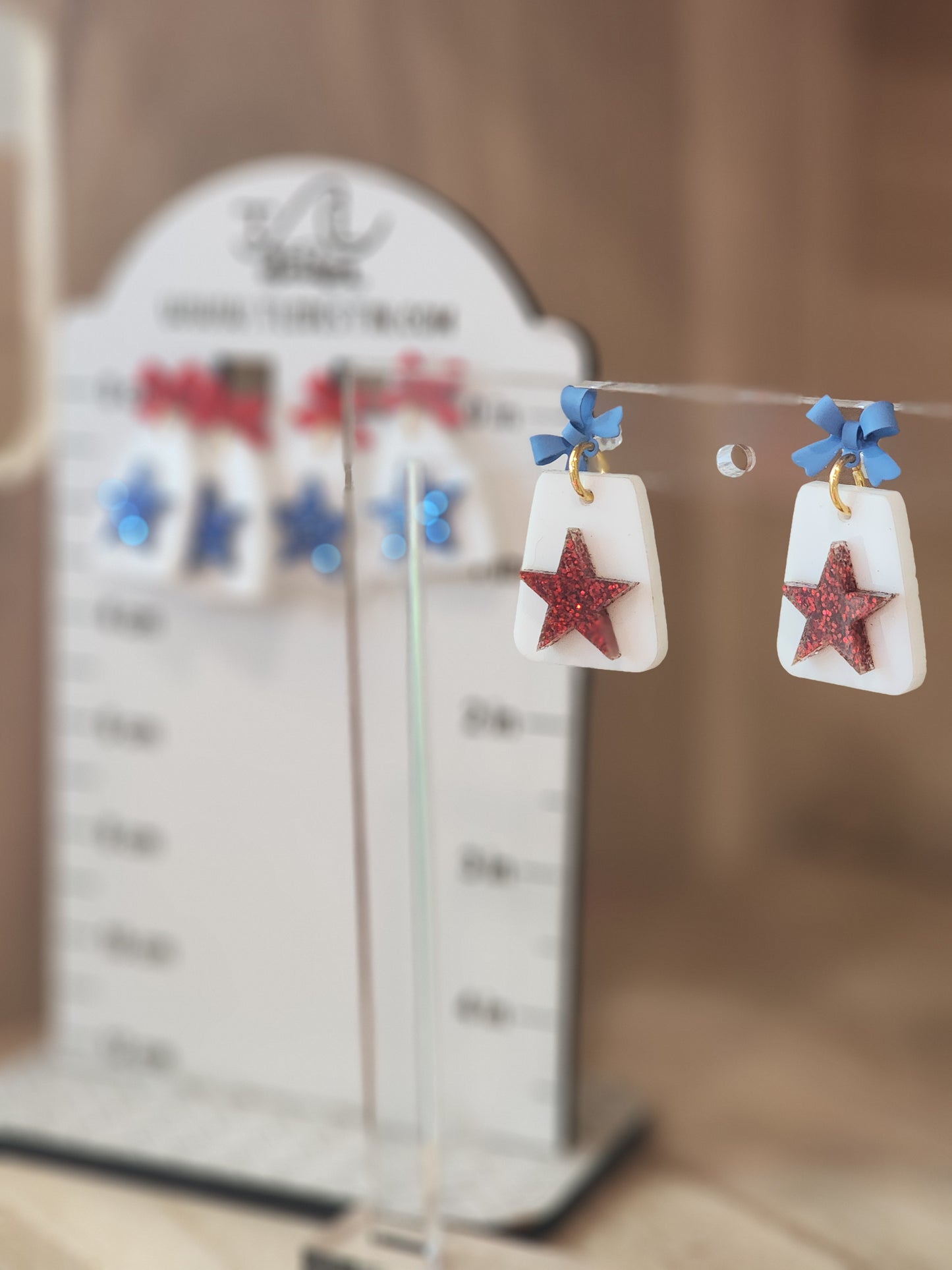 Love America Acrylic Earrings