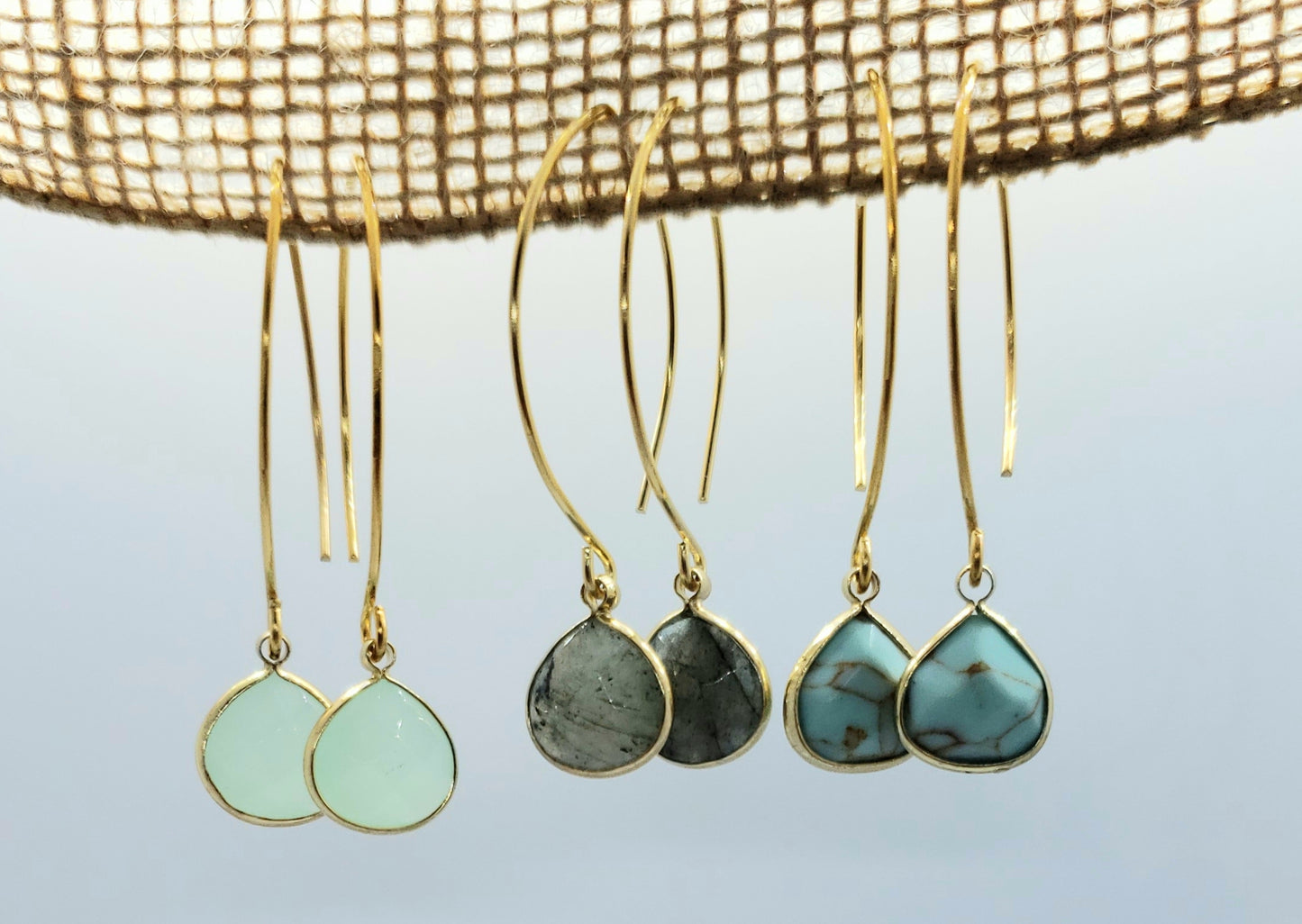 Grey quartz earrings