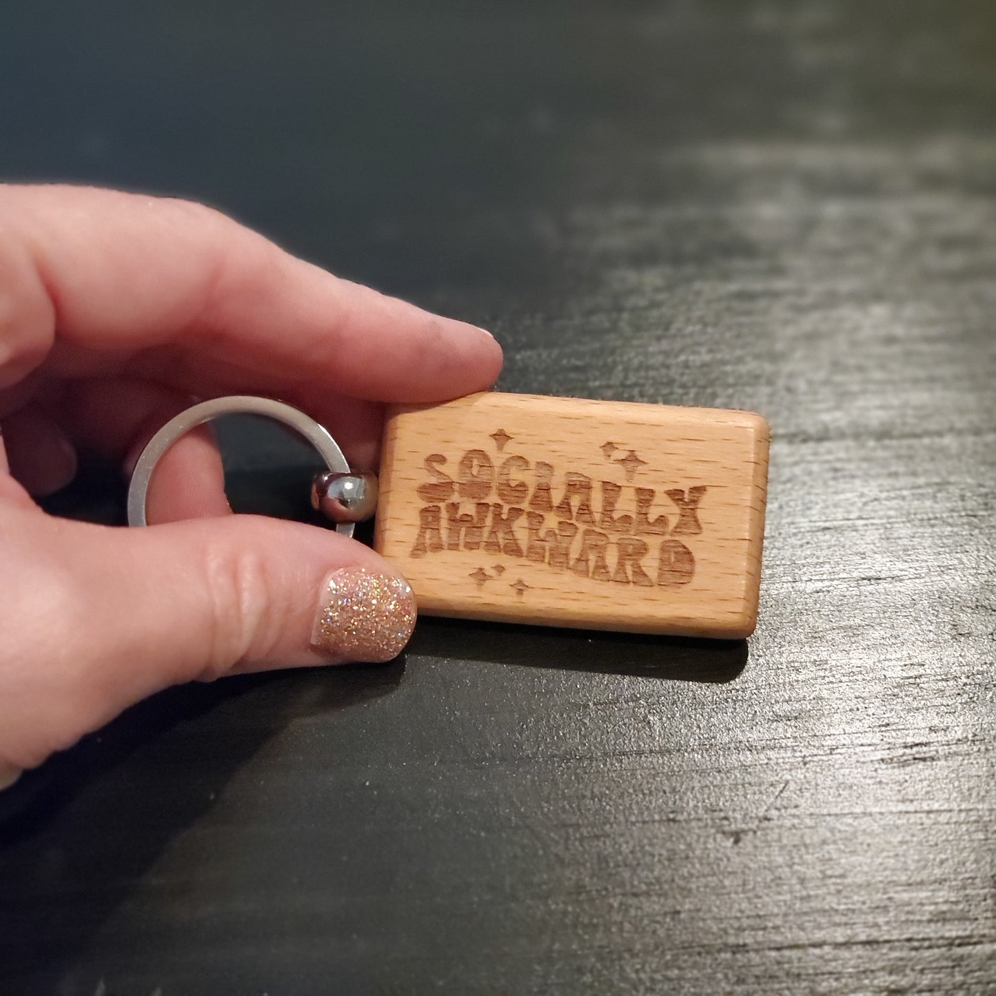 Socially Awkward keychain