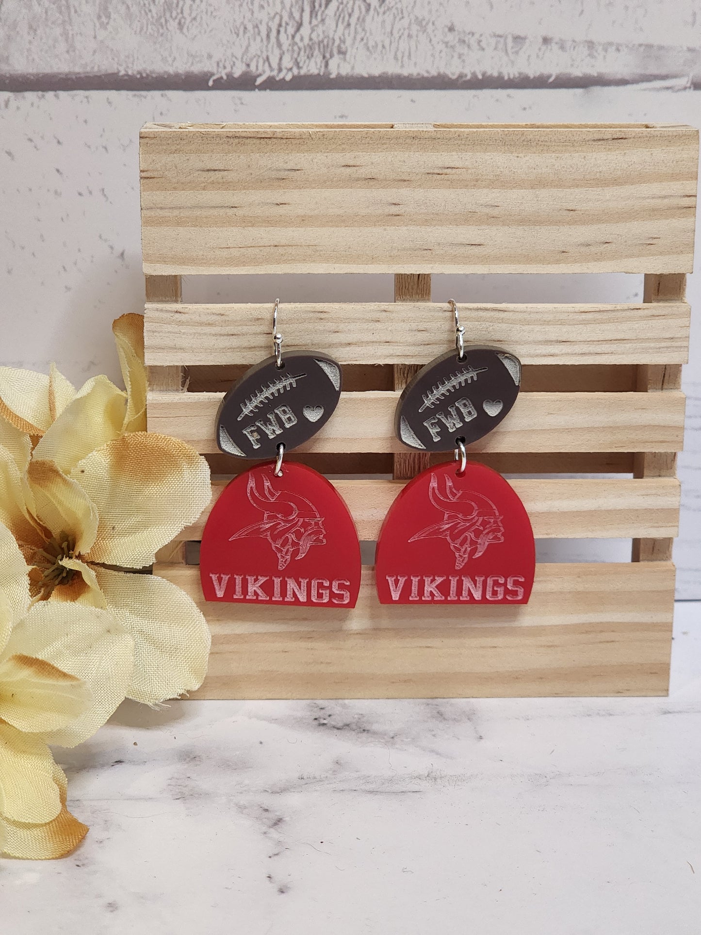FWB football earrings