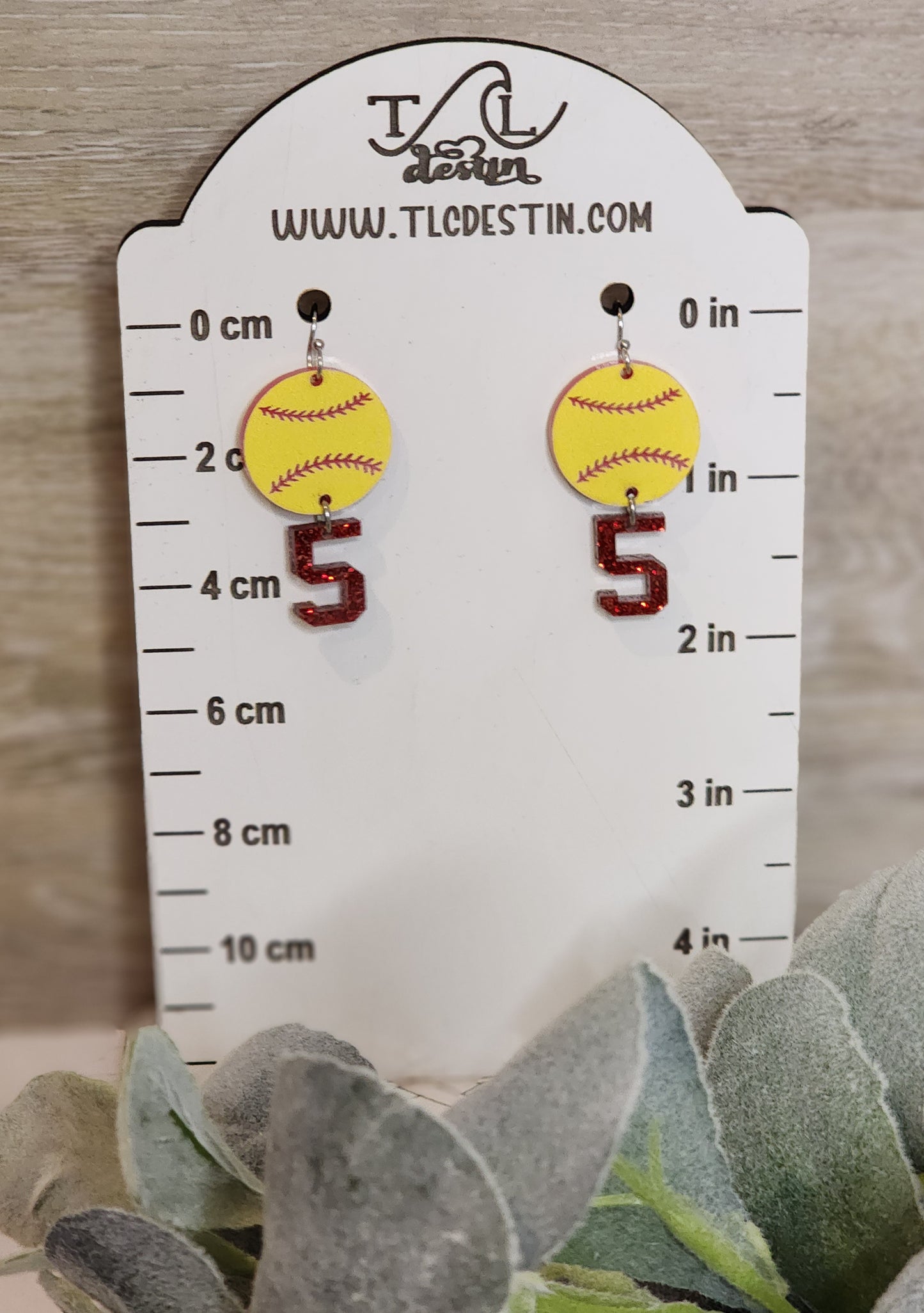 Softball jersey earrings