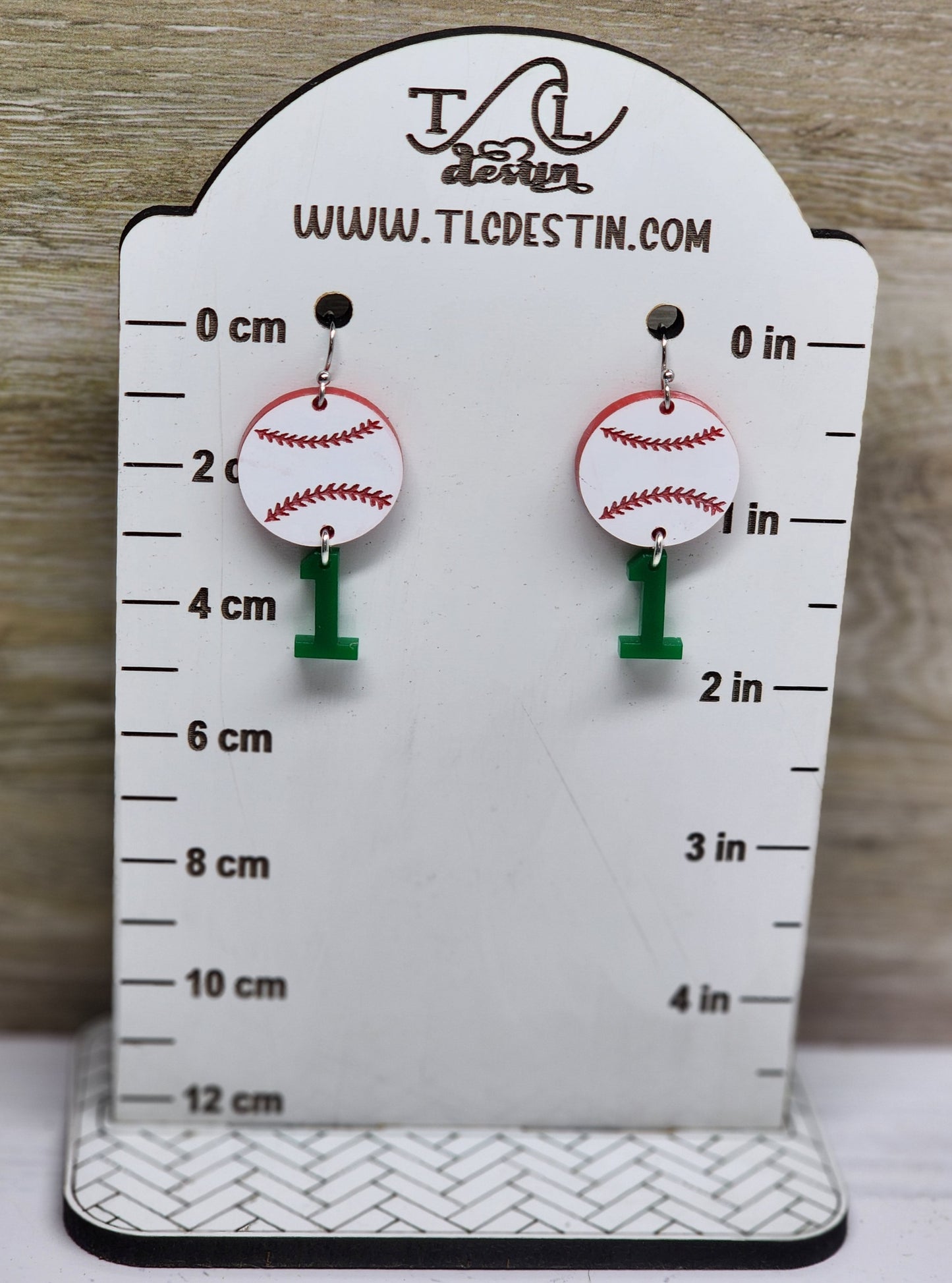 Softball jersey earrings