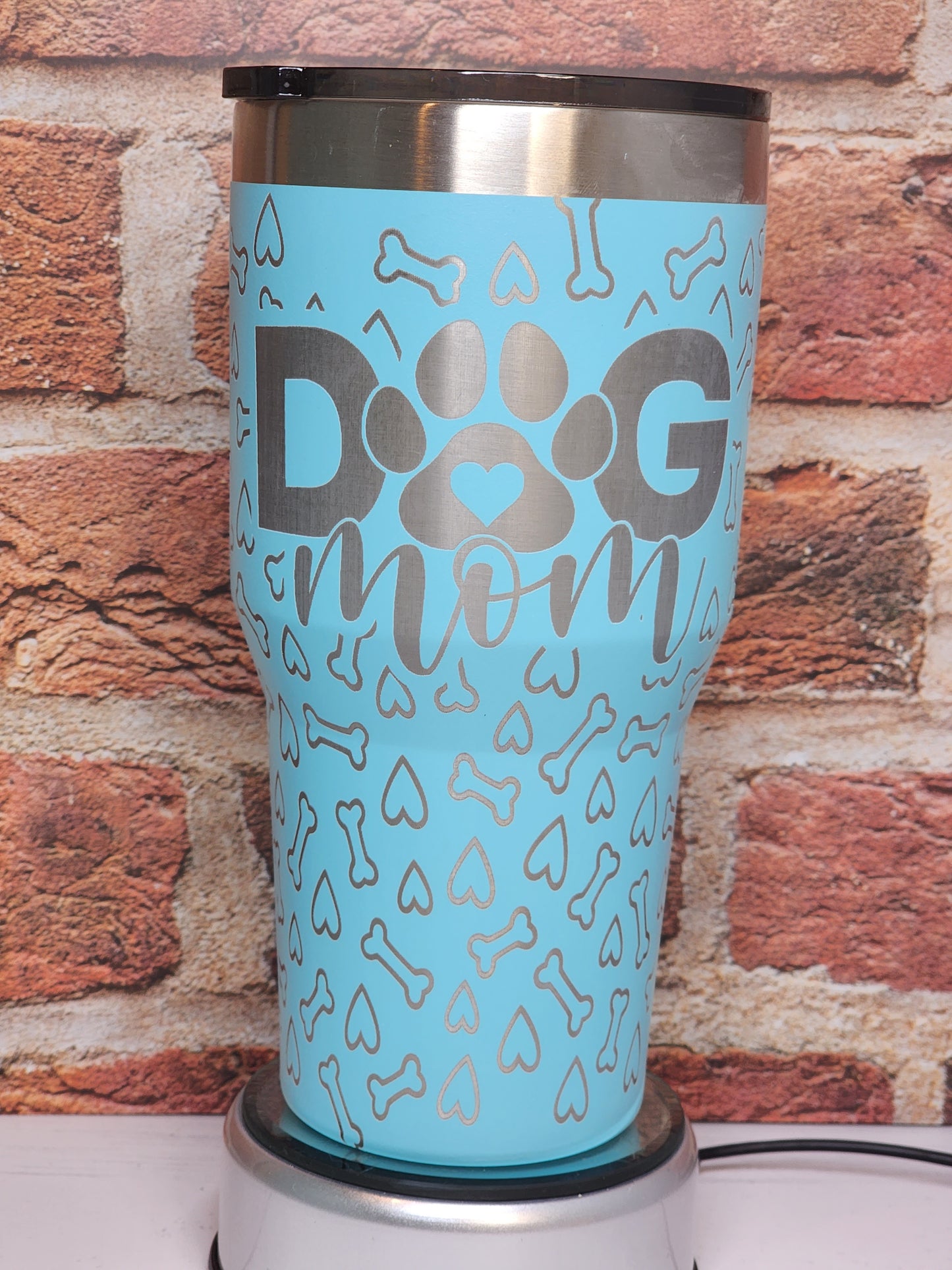 Dog mom lasered tumbler