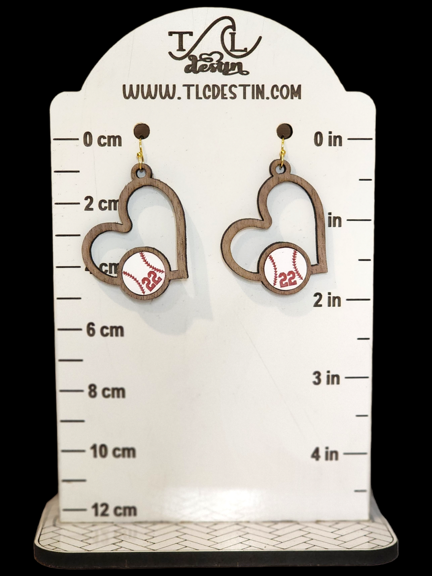 Softball or Baseball Heart Earrings