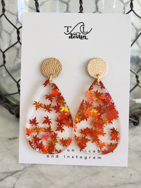 Fall Leaves Acrylic Earrings