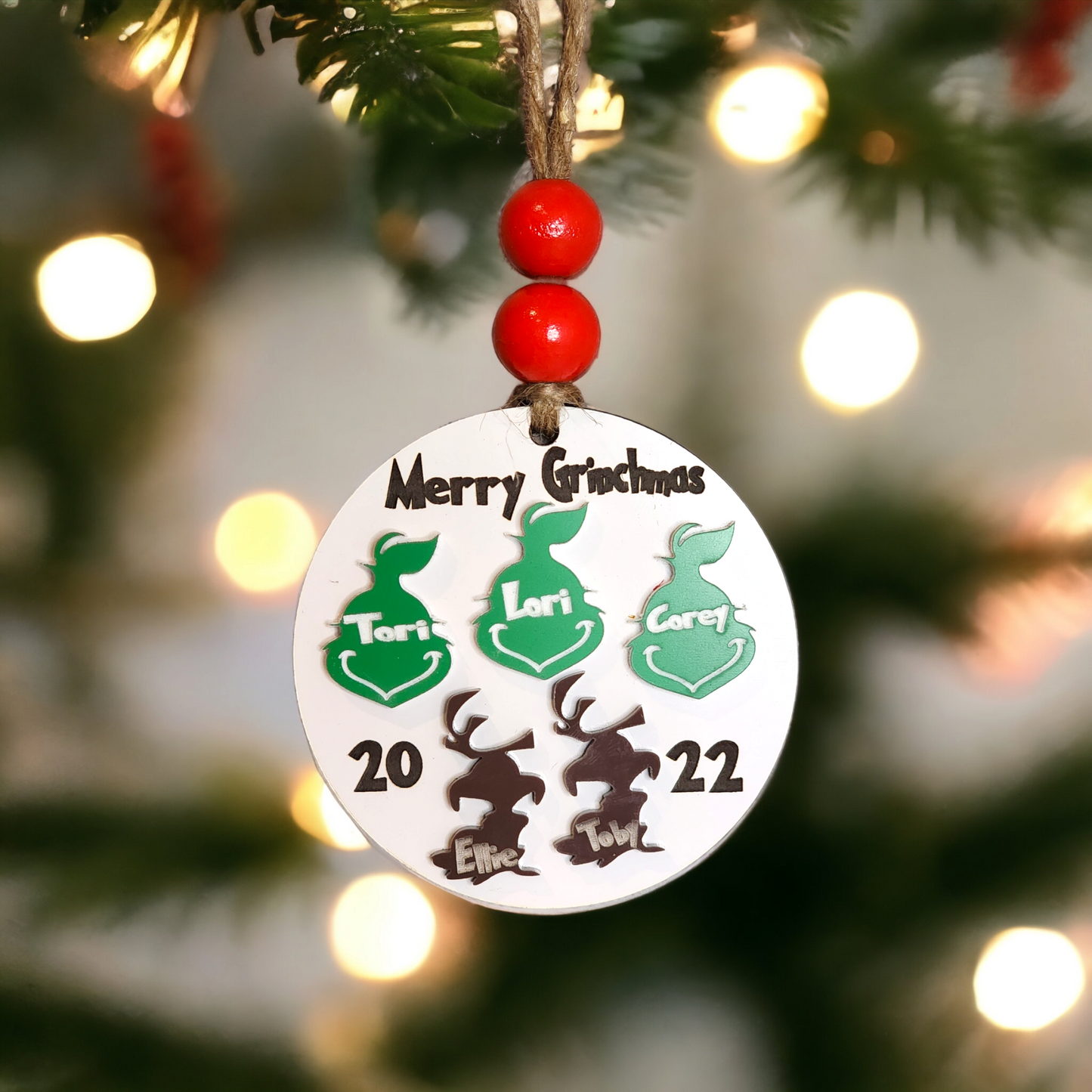 Personalized Grinch ornament 2023