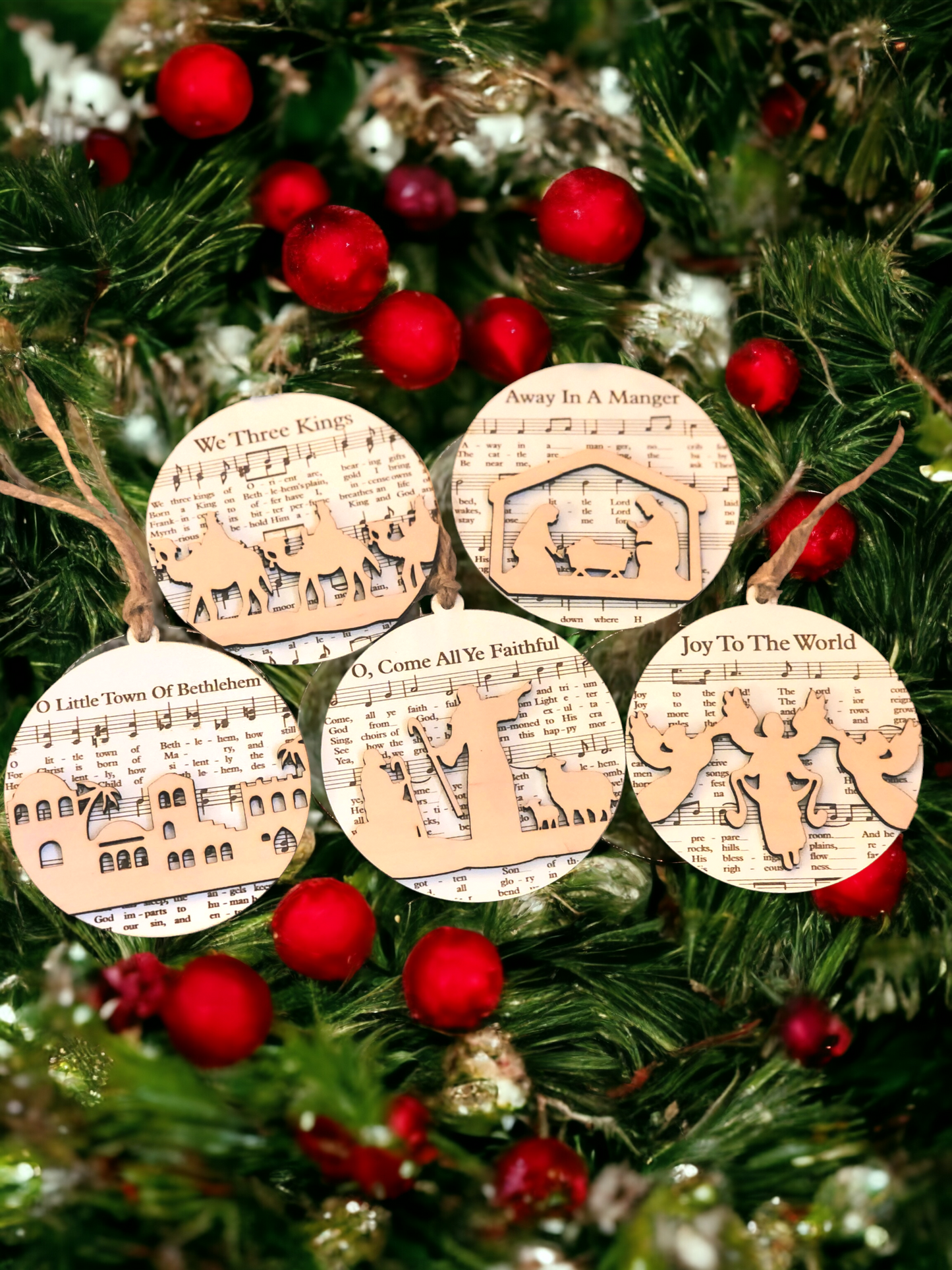 Christmas Hymns ornaments.