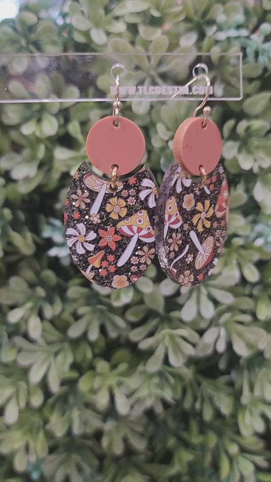 Vintage mushroom earrings