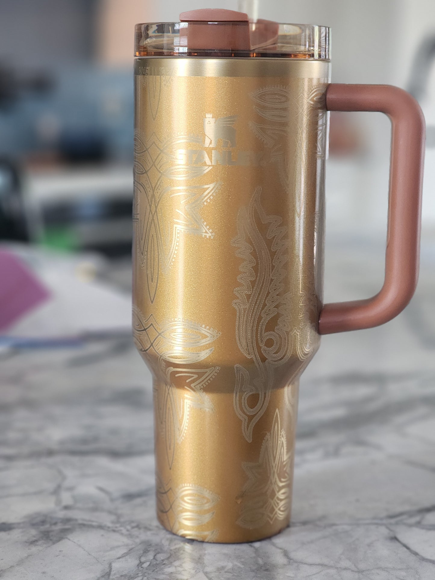Copper Tinsel Stanley 40 oz Boot stitch