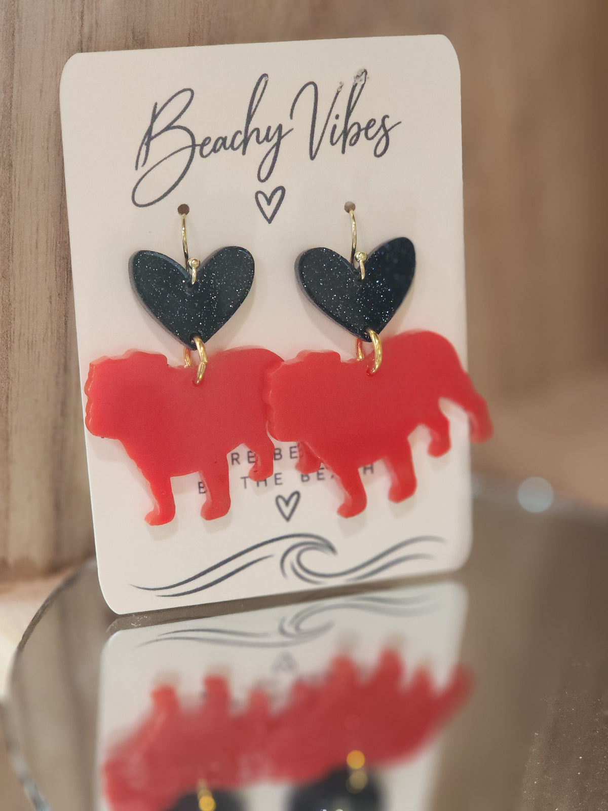 Bulldog acrylic earrings