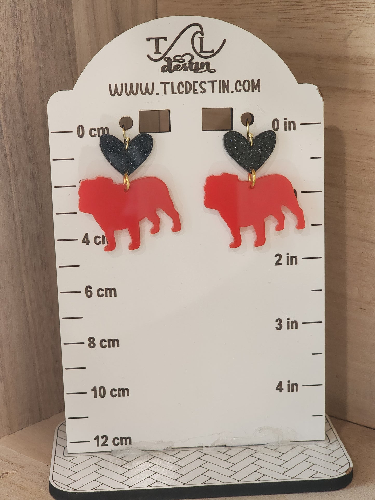 Bulldog acrylic earrings