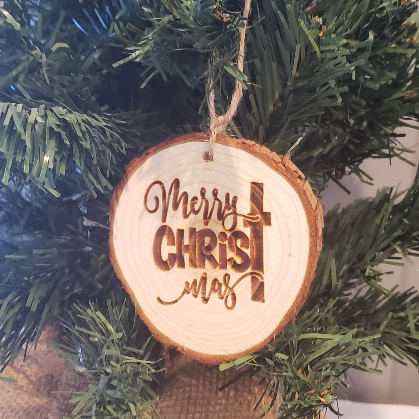 Merry ChrisTmas wood ornament