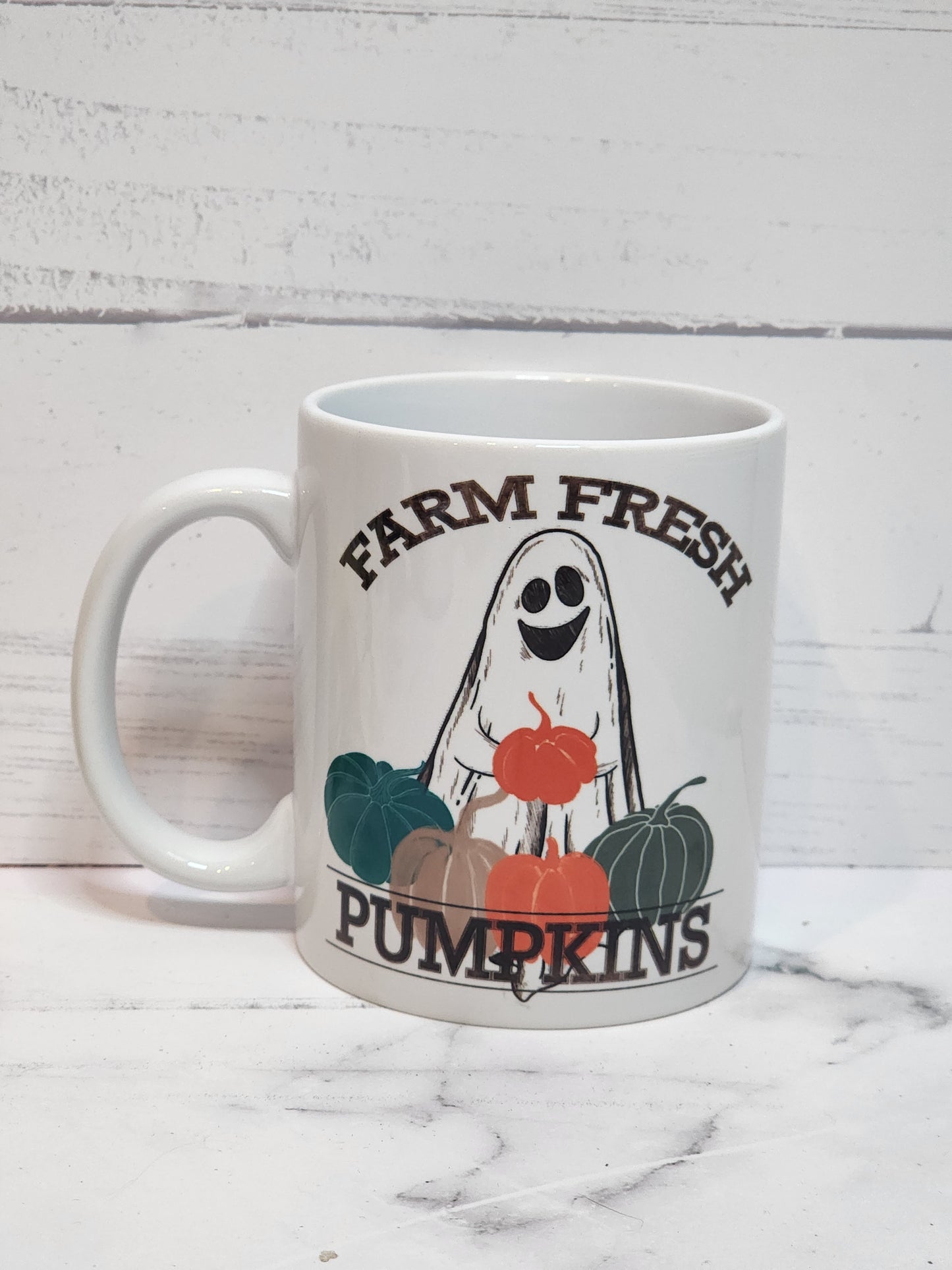 Farm Fresh Pumpkin Ghost mug