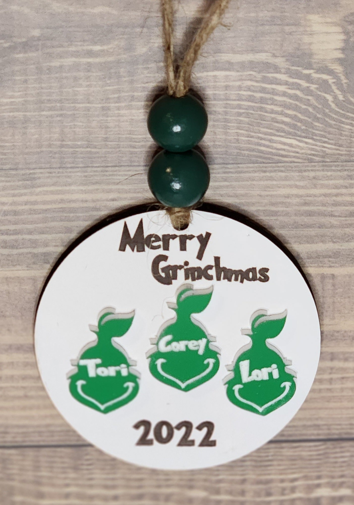 Personalized Grinch ornament 2023
