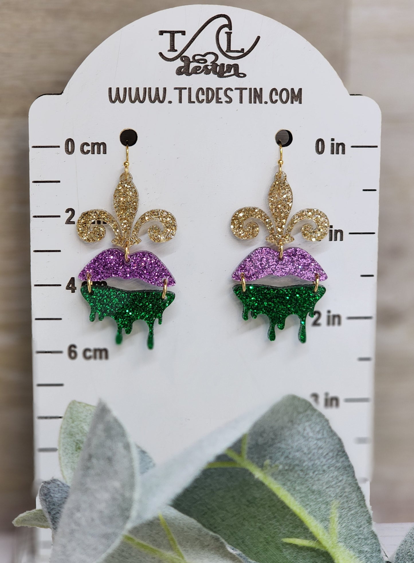 Mardi Gras Love Earrings