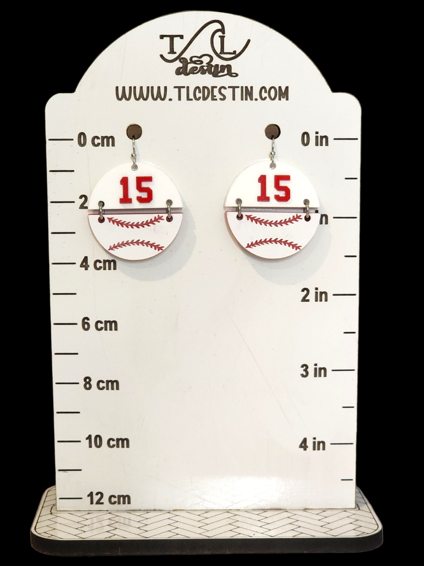 Baseball or softball number earrings